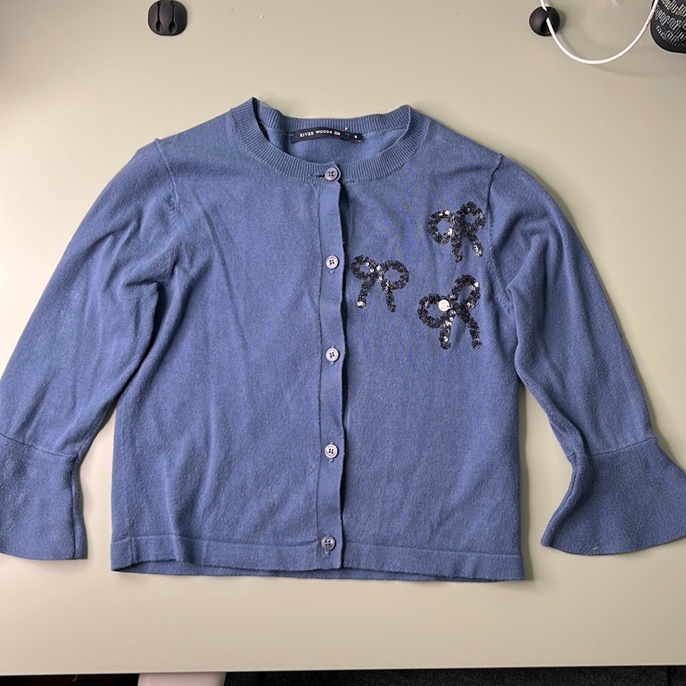River Woods button down shirt with bow sequins - size 8